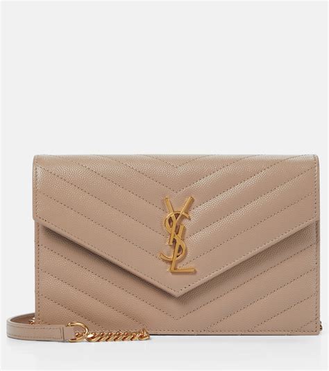 ysl monogram leather wallet-on-chain|YSL cassandre envelope chain wallet.